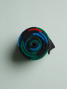 Striped knitted scarf