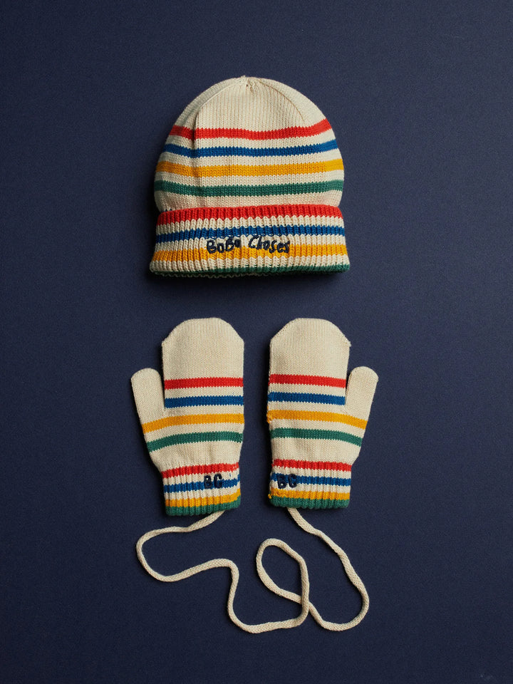 Tic Tac Toe knitted beanie & mittens set