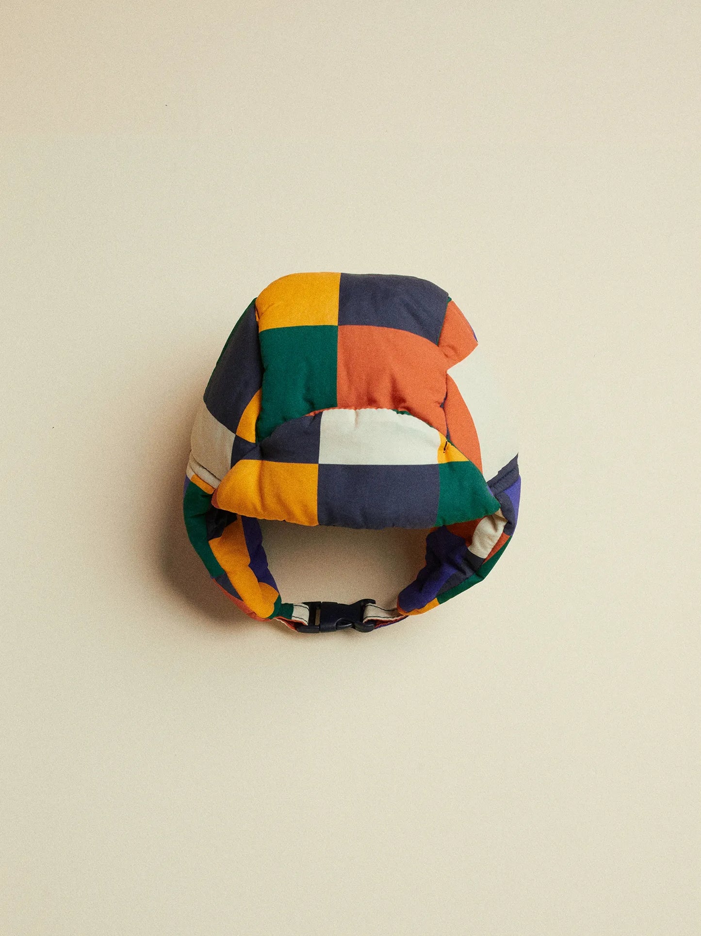 Multicolor Tiles chapka & mittens set