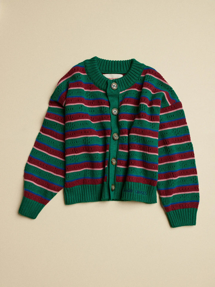 Tic Tac Toe striped cardigan set