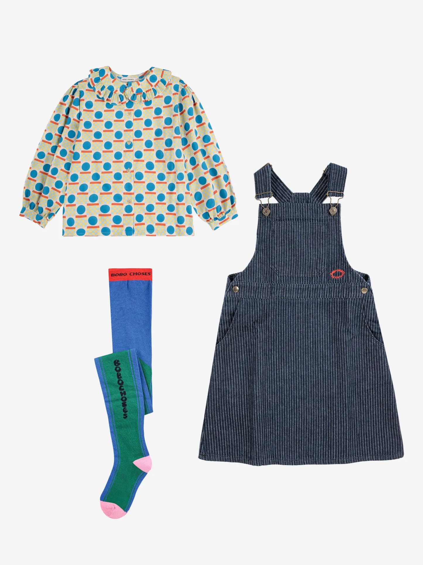 Tic Tac Toe denim dress look
