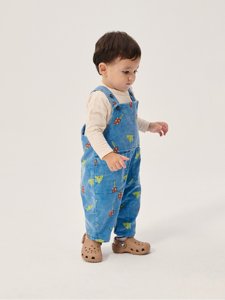 Mush Monster Duo all over corduroy overall