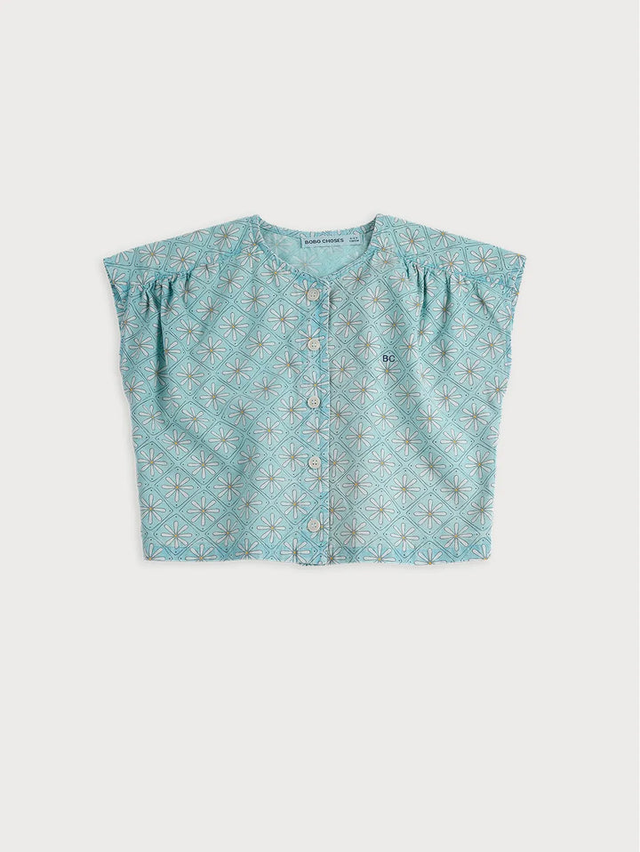 Daisy Mosaic all over woven top