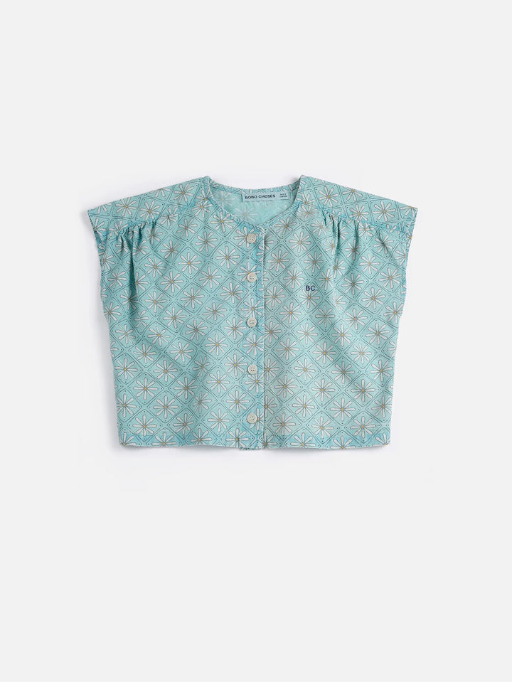 Daisy Mosaic all over woven top