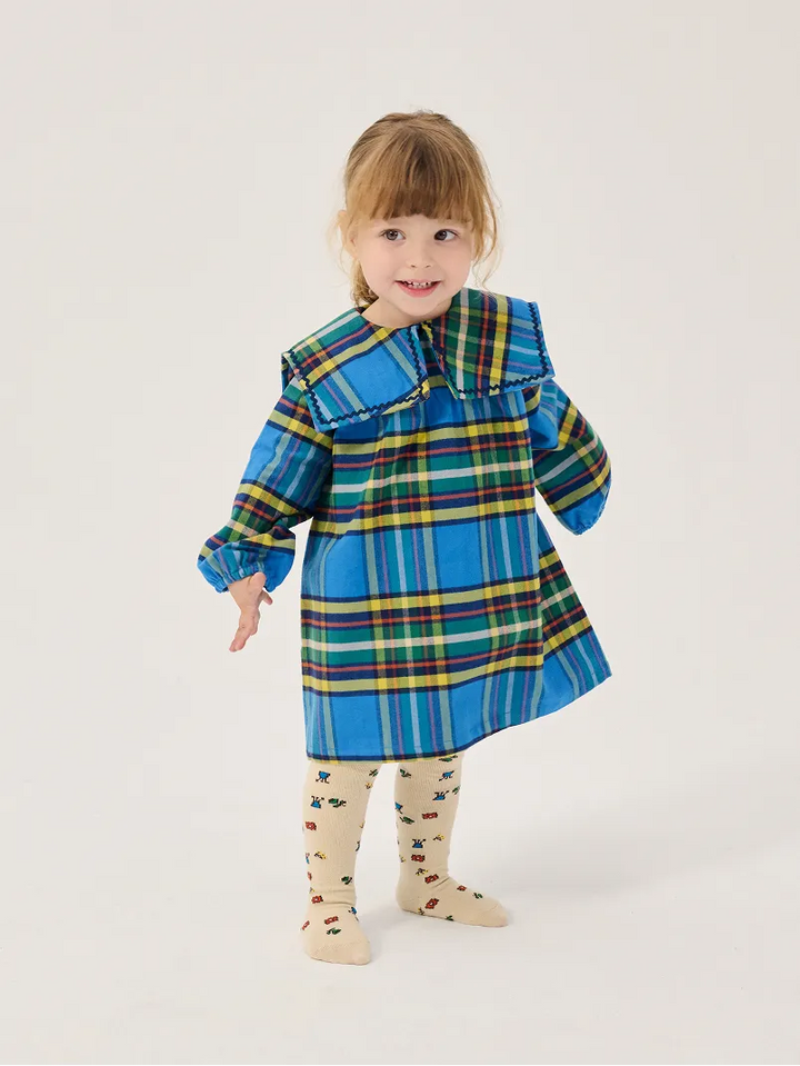 Plaid all over woven dress