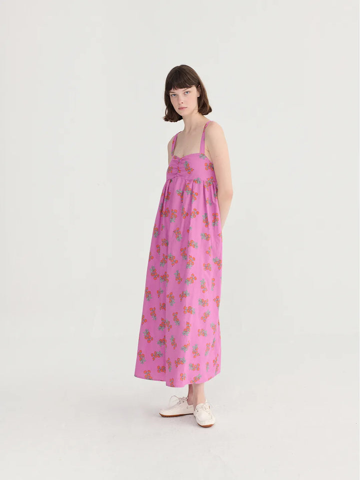 Juicy tomatoes pattern strap dress