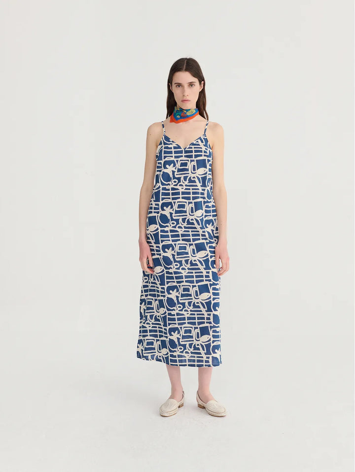 Cookery festival pattern strap dress