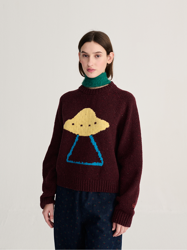 Pixel Abduction jacquard wool blend jumper