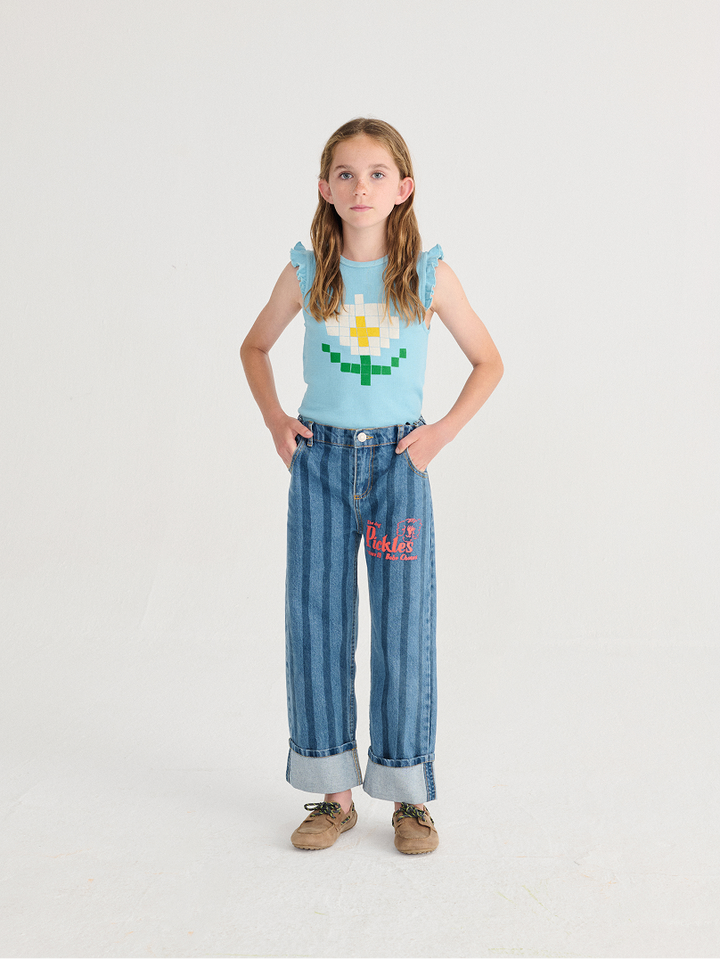 Pixel Daisy ruffled top