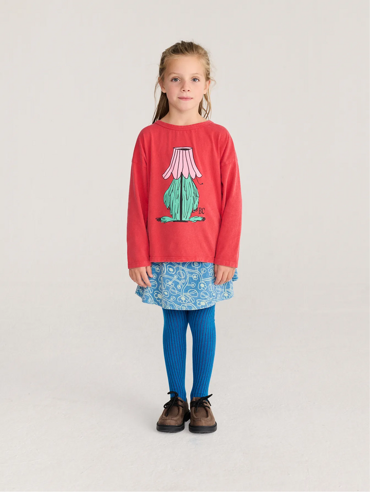 Sketchy Flowers all over corduroy skirt