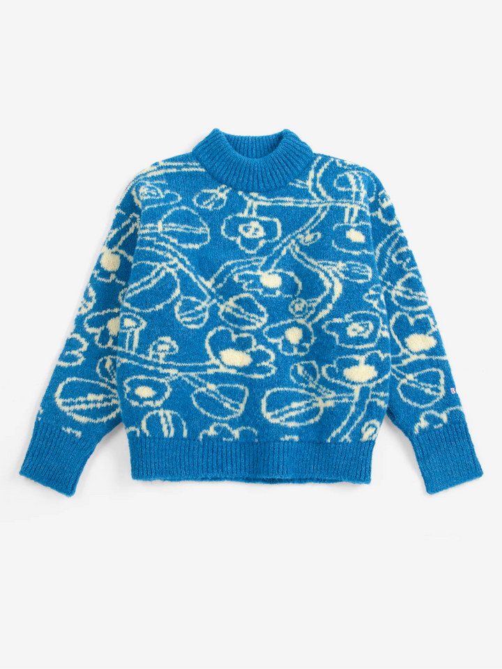 Sketchy Flowers all over jacquard jumper