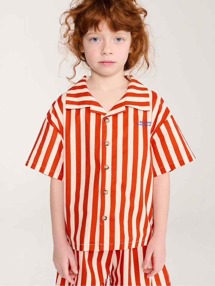 Red Bold Stripe loungewear woven set