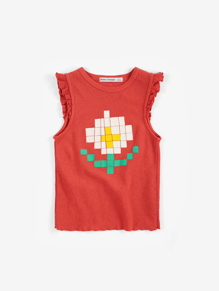 Pixel Daisy ruffled top