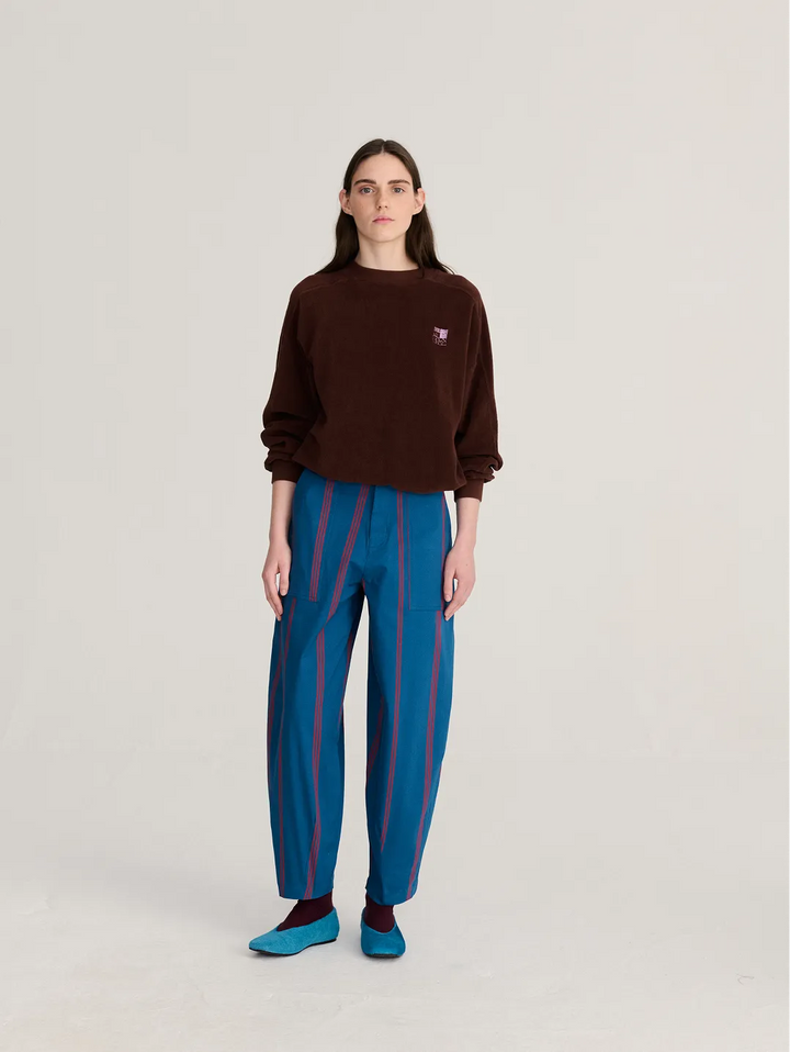 Triple Stripes all over cotton barrel pants