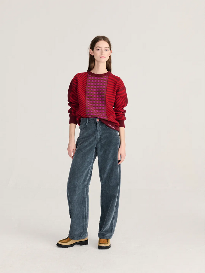 Corduroy barrel trousers