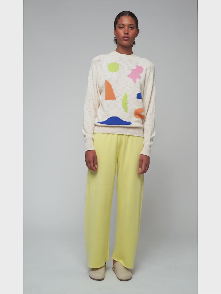 夏の風景を描いたインターシャジャンパー