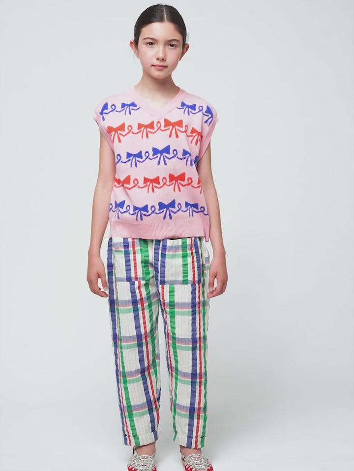 Ribbon Bow all over jacquard vest