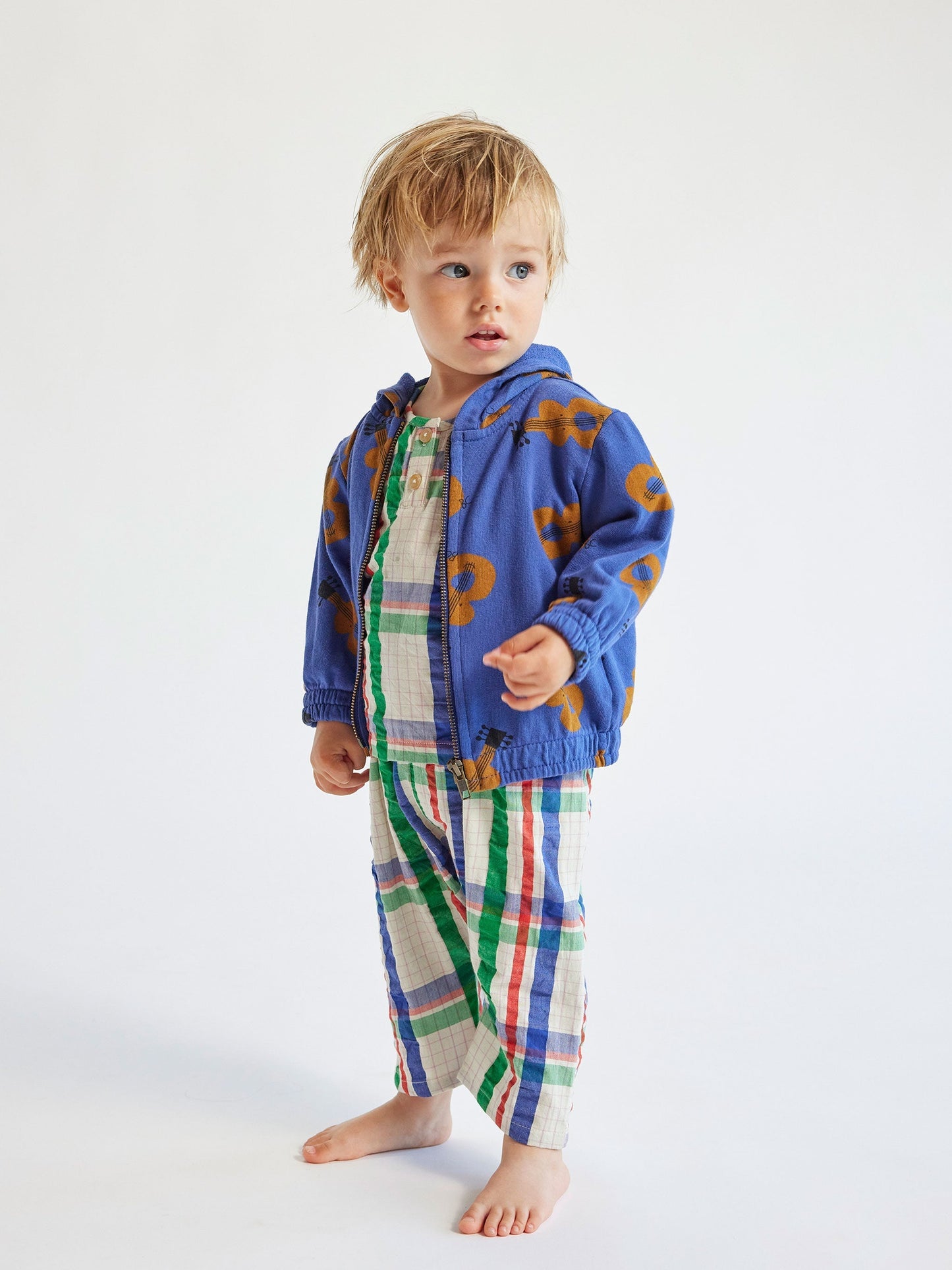 アコースティックギター柄ジップアップパーカー