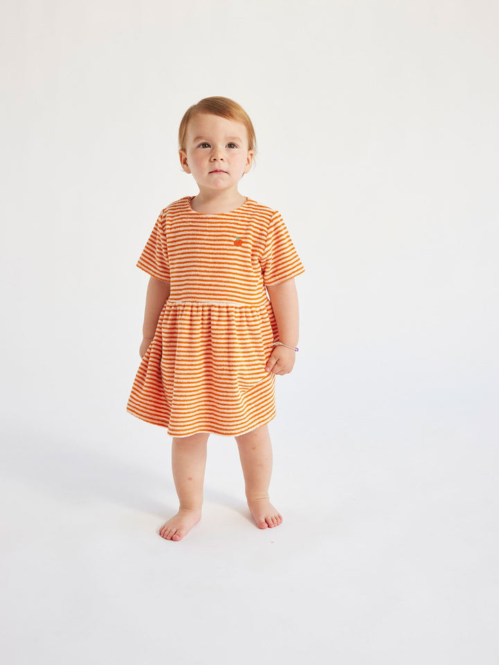 Baby Orange Stipes terry Dresses
