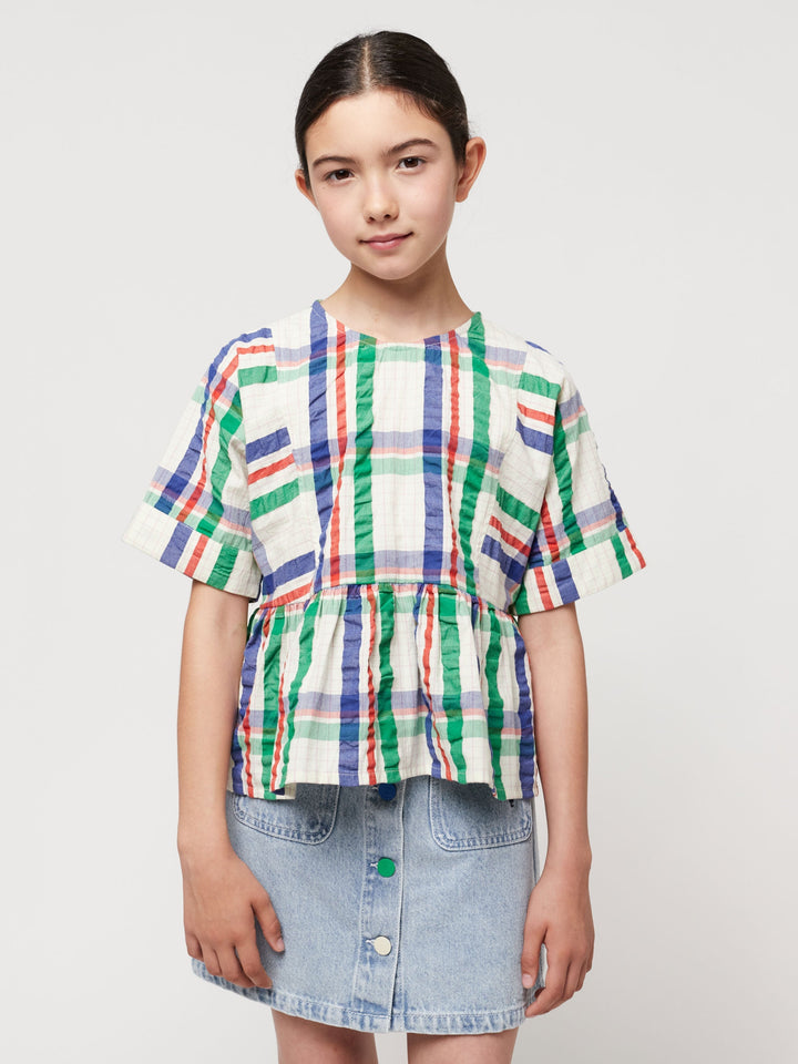 マドラスチェック織りトップス