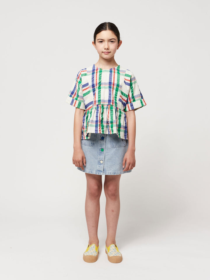 マドラスチェック織りトップス