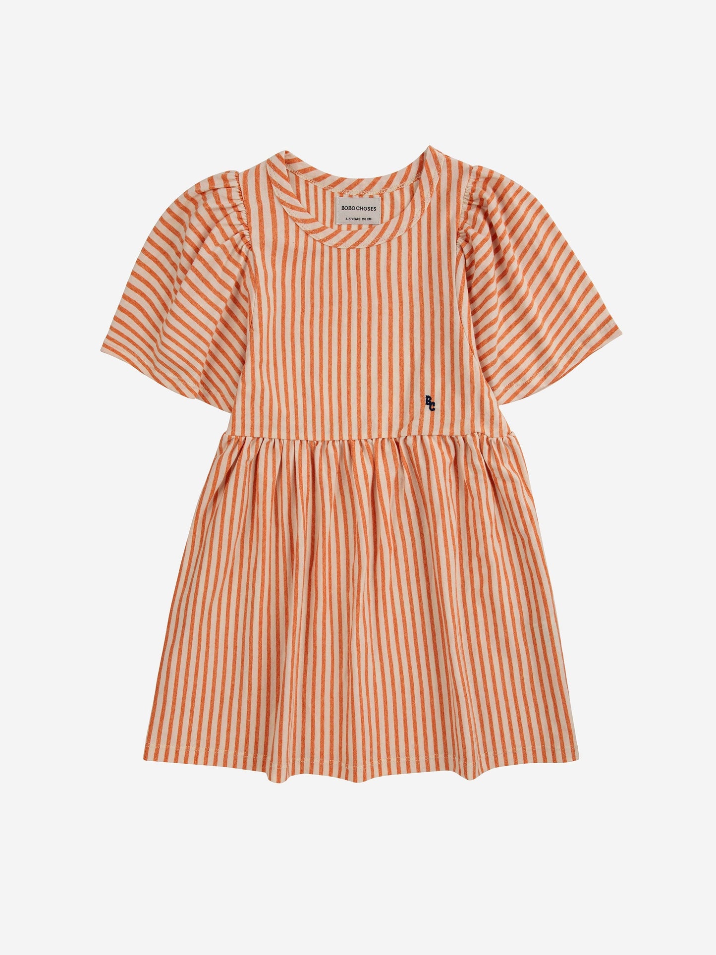 Vertical Stripes ruffle sleeves Dresses