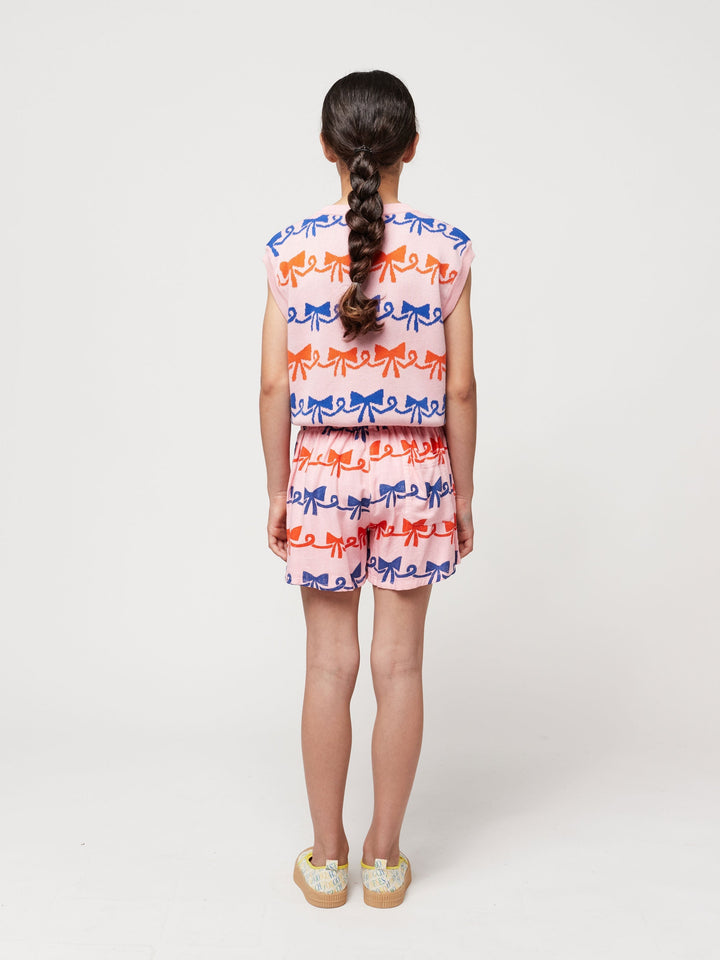 Ribbon Bow all over jacquard vest