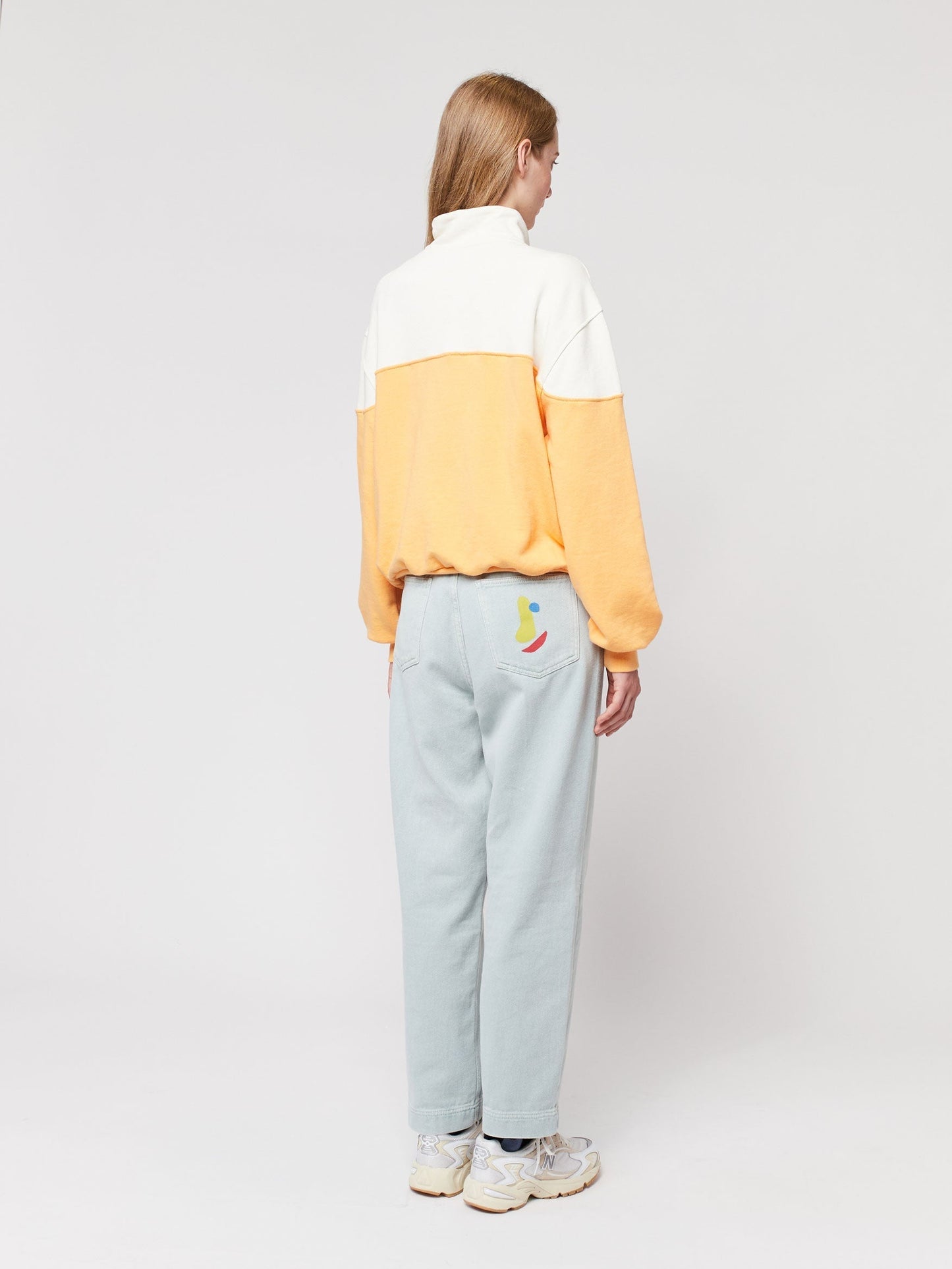 カラーブロック ジップ スウェットシャツ