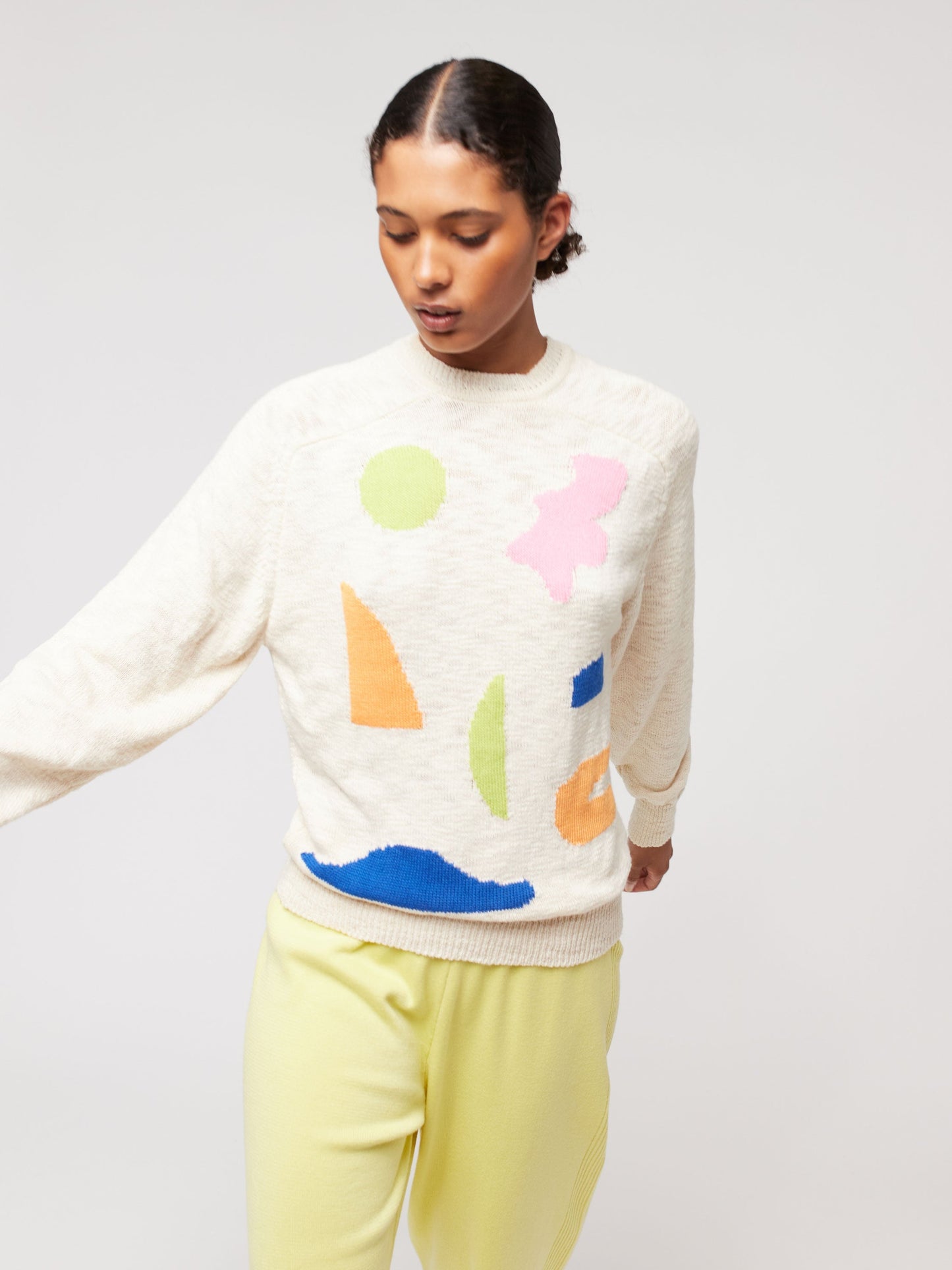 夏の風景を描いたインターシャジャンパー