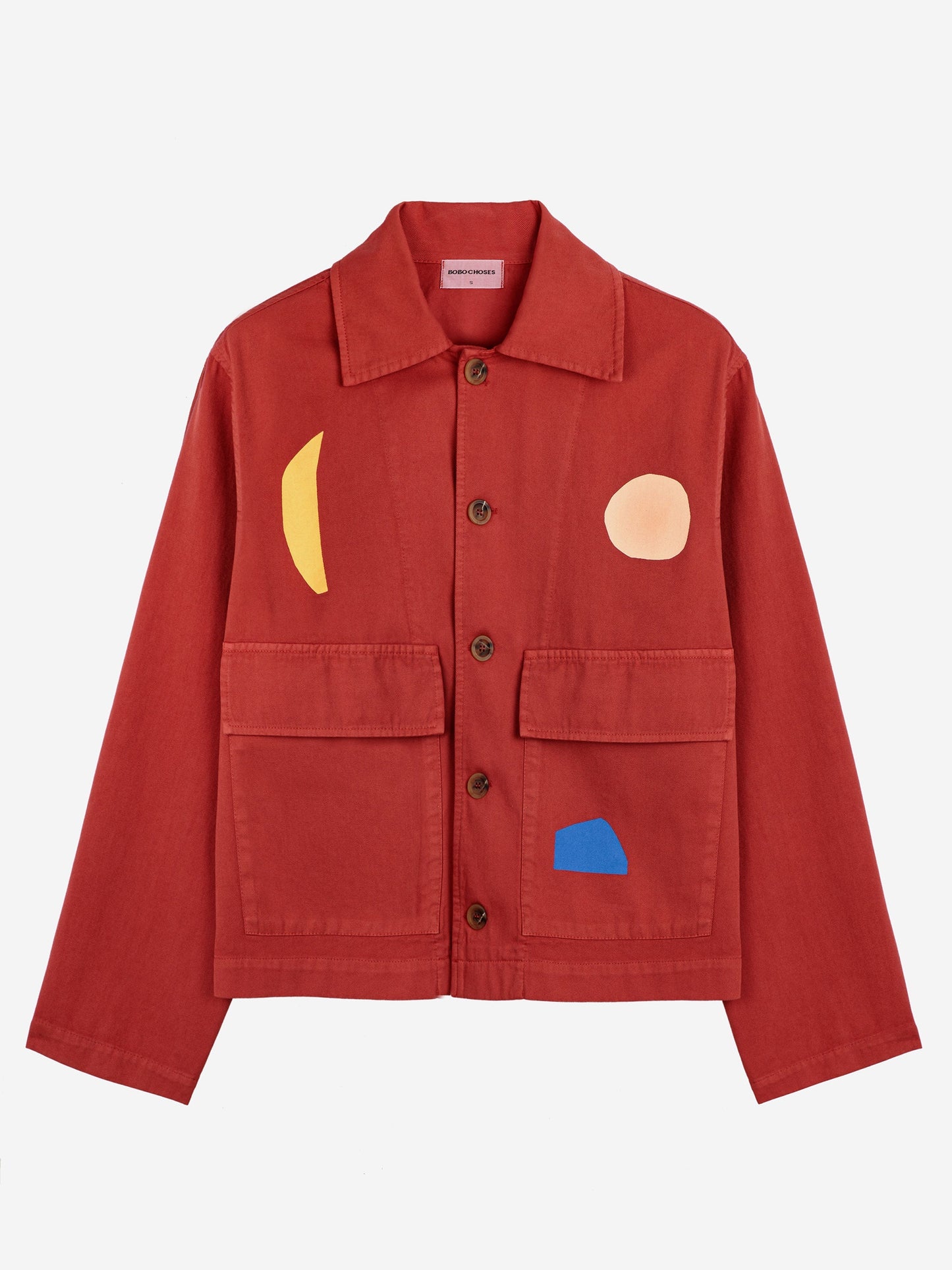 夏の風景プリントクロップドジャケット