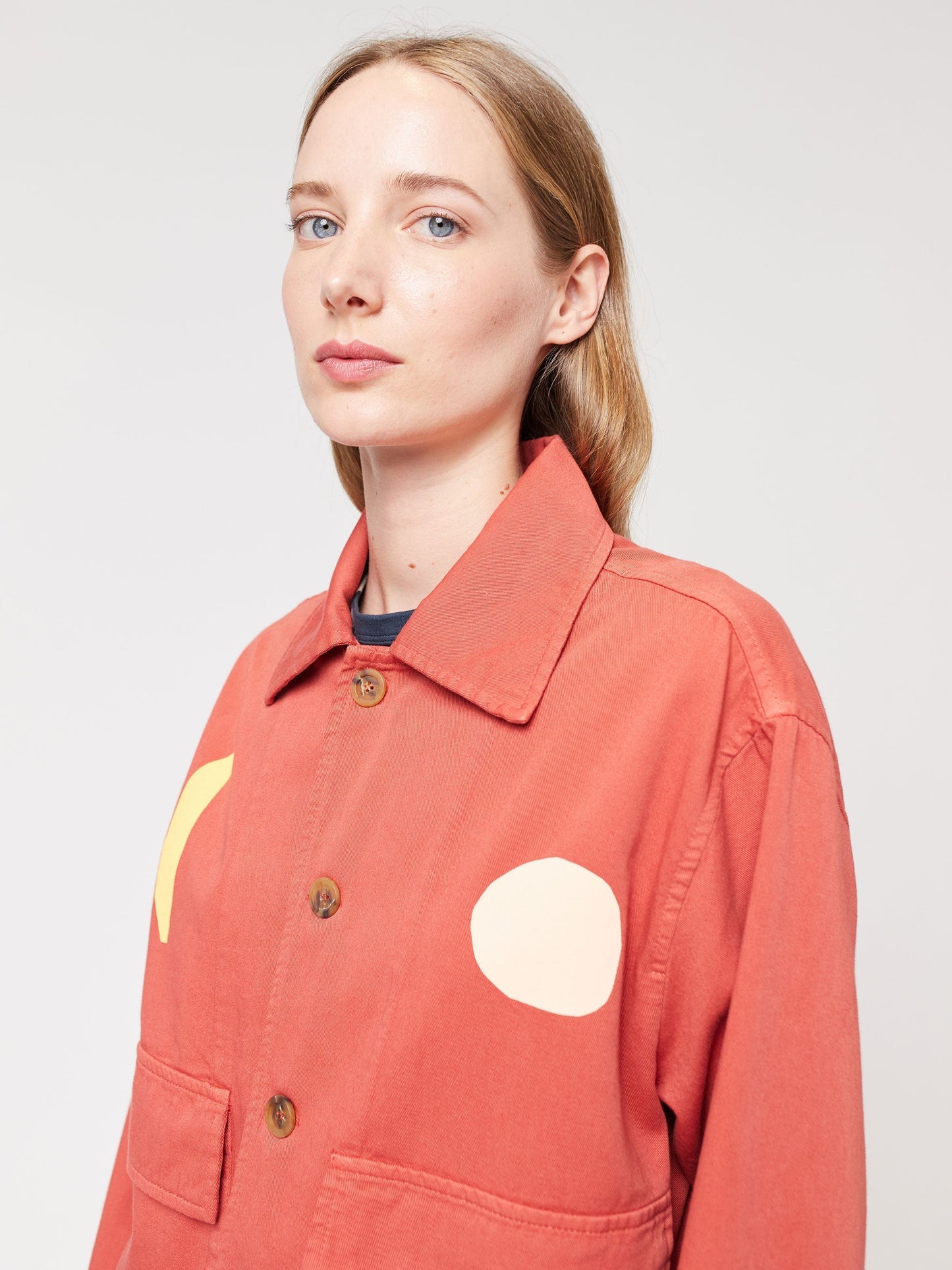 夏の風景プリントクロップドジャケット