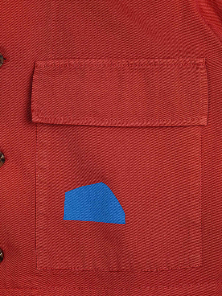 夏の風景プリントクロップドジャケット