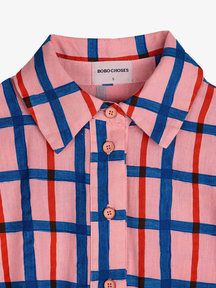 チェック柄ショートプレイスーツ