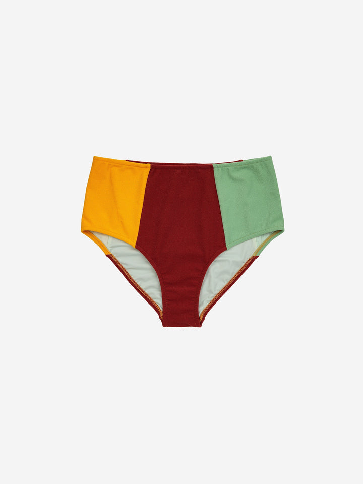 Color block terry bikini bottom